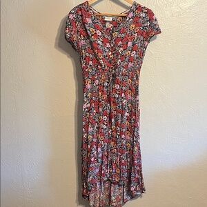 Knox Rose Floral V-Neck Dress Medium